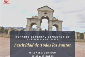 Los cementerios municipales de Elda adaptan su horario y las medidas sanitarias ante la festividad de Todos los Santos