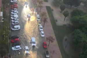 L'avinguda Blasco Ibáñez, totalment inundada