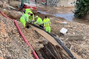 Reestablecido el tráfico ferroviario entre Silla y Benifaió en el punto que quedó destrozado por el temporal