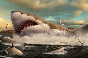 Reconstrucción del megalodon por Hugo Salais (Metazoa Studio)