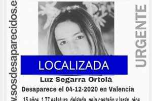 Localizada la menor Luz Segarra Ortolá, desaparecida en Valencia