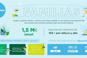 Segundo periodo del Programa “Actívate Familias” de ayudas a familias desempleadas con hijos deportistas