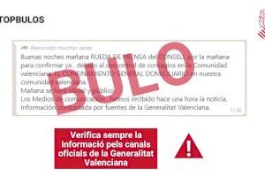 Bulo: un mensaje de Whatsapp comunica un falso confinamiento de la Comunitat