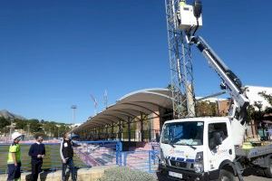 Revisión de las Torres de Iluminación y Cubiertas de la Ciutat Esportiva tras los temporales