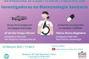 El Instituto de Investigación IDiBE de la UMH organiza una jornada online sobre el Día Internacional de la Mujer y la Niña en la Ciencia