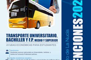 Hoy finaliza la Subvención de Transporte Universitario, Bachiller y FP