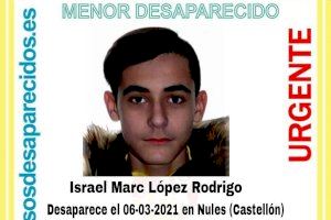 Buscan a un menor de Nules desaparecido desde hace 17 días