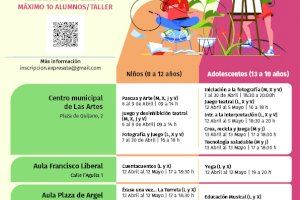 La Concejalía de Cultura oferta una veintena de cursos y talleres de formación gratuita para niños y jóvenes