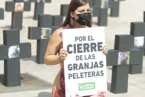 Una activista se queda totalmente desnuda en Alicante para frenar el “asesinato” de animales destinados a la industria peletera - (foto 5)