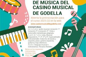 La Escuela de Música del Casino Musical de Godella abre las preinscripciones para el curso 2021/22