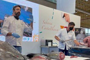 El ronqueo de un atún de 200 kg abre el concurso de tartar de atún rojo del Mediterráneo en el que vence el restaurante Tapes La Xara (Dénia) El ronqueo de un atún de 200 kg abre el concurso de tartar de atún rojo del Mediterráneo en el que vence el restaurante Tapes La Xara (Dénia)