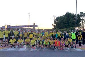 Los participantes en el entrenamiento el domingo, antes de empezar