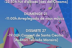 La Societat Líria i Musical de Benissa inicia l'esperada celebració de Santa Cecília el dissabte 20 de novembre de 2021