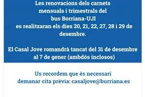 Burriana obri el termini per sol·licitar les targetes del bus a l'UJI del segon semestre del curs - (foto 2)