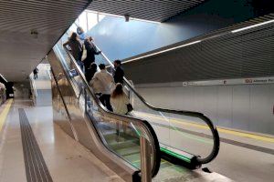 Las escaleras mecánicas de las estaciones de metro de Alboraya son reemplazadas