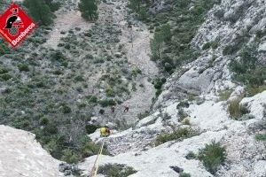 Rescaten a un senderista per fractura de maluc a Benissa