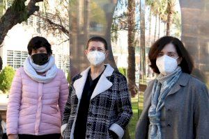 Diana Ivizate, Solomé Cuesta y María Rosa Cerdá en el campus de Vera de la UPV Diana Ivizate, Solomé Cuesta y María Rosa Cerdá en el campus de Vera de la UPV