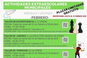 El Ayuntamiento de Bétera repite este 2022 el programa de actividades extraescolares