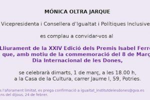 XXIV edició dels Premis "Isabel Ferrer" de la Generalitat 2022