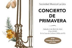 La Sociedad Musical La Lira de l’Alfàs ofrecerá el sábado su tradicional Concierto de Primavera La Sociedad Musical La Lira de l’Alfàs ofrecerá el sábado su tradicional Concierto de Primavera