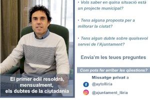 L'Ajuntament de Llíria llança la iniciativa “L’alcalde respon” per a resoldre els dubtes de la ciutadania L'Ajuntament de Llíria llança la iniciativa “L’alcalde respon” per a resoldre els dubtes de la ciutadania