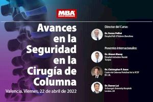 Valencia reunirá a más de 150 especialistas en columna para profundizar en la seguridad de las cirugías