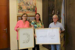 El artista Vicente Guerola realiza dos obras como detalle protocolario de cortesía del Ayuntamiento de Burriana