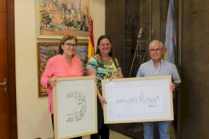 El artista Vicente Guerola realiza dos obras como detalle protocolario de cortesía del Ayuntamiento de Burriana - (foto 2)