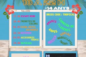 El ocio juvenil alternativo del Casal Jove despide el curso escolar con su Lluna Plena tropical en el Casal Jove Puerto
