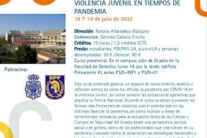 La violencia juvenil en tiempos de pandemia, tema central de un curso de la Universidad de Alican