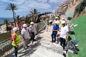 Verdú comprueba los avances de las obras de reposición del muro de contención de las escaleras de Barberes Sur y el Pont del Salt d’En Gil - (foto 3)