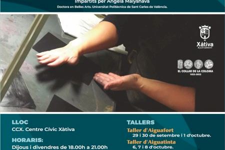 Xàtiva programa una sèrie de tallers de gravat i estampació entre els mesos de setembre i novembre