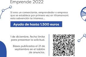 El Ayuntamiento de Vilamarxant lanza una ayuda de hasta 1.500 euros para autónomos y empresas