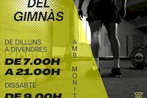 El gimnàs municipal d'Almenara amplia el seu horari i tindrà sempre servei de monitors