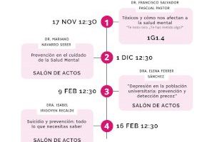 La Universitat Politècnica de València inicia un ciclo de charlas pionero sobre salud mental La Universitat Politècnica de València inicia un ciclo de charlas pionero sobre salud mental