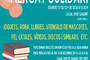 Este dissabte el Casal Jove de Sagunt acollirà de 10.30 a 13.30 hores un mercat solidari Este dissabte el Casal Jove de Sagunt acollirà de 10.30 a 13.30 hores un mercat solidari