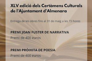 L'Ajuntament d'Almenara convoca la XLV Edició dels Certàmens Culturals L'Ajuntament d'Almenara convoca la XLV Edició dels Certàmens Culturals