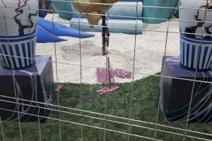 Vandalisme en la Falla Bressol del Moble de Sedaví