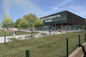 Ana Morell, candidata del PSPV-PSOE d'Oliva presenta la segona proposta de ciutat: construir cobertes del poliesportiu municipal