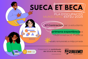 El Pla d'Ocupació Municipal 'Sueca et beca' torna a oferir 17 llocs de treball a joves del municipi