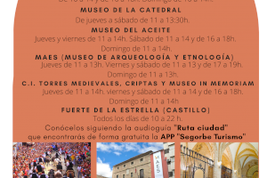 Segorbe celebra el Día Internacional de los Museos con la apertura gratuita de sus centros del 18 al 21 de mayo