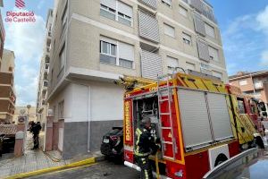 Susto en Almassora por el incendio de un bloque de pisos