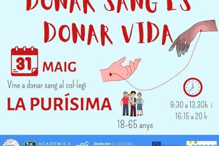 El col·legi La Puríssima organitza demà la seua primera marató de donació de sang