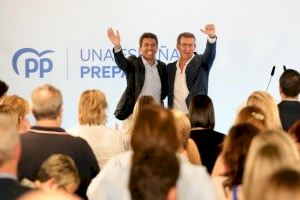 Mazón y Feijoó, juntos en Valencia por primera vez desde el 28M: “Aquí es donde ha empezado el cambio de España”