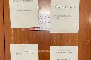 CSIF avisa de la suspensión de 300 juicios en Moncada desde el inicio de la huelga de funcionarios y exige negociación