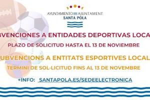 Santa Pola convoca dos líneas de subvenciones a entidades deportivas locales