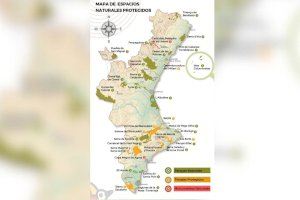 Mapa de parajes protegidos de la Comunitat Valenciana