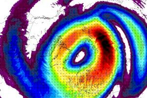 Este es el movimiento natural del vórtice polar estratosférico, así es su circulación de vientos habitual Este es el movimiento natural del vórtice polar estratosférico, así es su circulación de vientos habitual