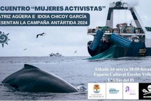 Las activistas de Sea Shepherd Idoia Chicoy y Beatriz Agüera participan este sábado en un encuentro en l’Alfàs