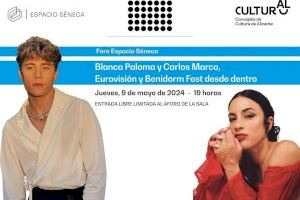 Blanca Paloma y Carlos Marco desvelan los secretos de Eurovisión y del Benidorm Fest en el Foro Espacio Séneca Blanca Paloma y Carlos Marco desvelan los secretos de Eurovisión y del Benidorm Fest en el Foro Espacio Séneca
